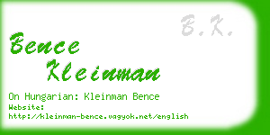 bence kleinman business card